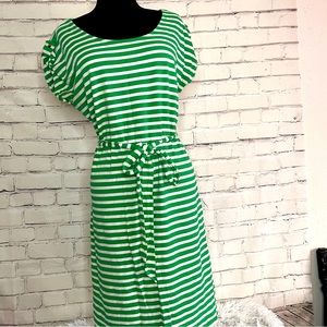 Talbots Kelly green striped dress-size 1x